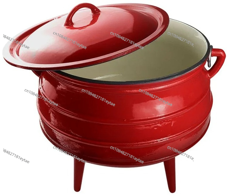 Camping Cooking Cast Iron - 新品在庫あり エナメル鋳鉄製ポトジポット アウトドアキャンプ＆家庭料理用 7.8リットル 三脚付き釜 ケトル