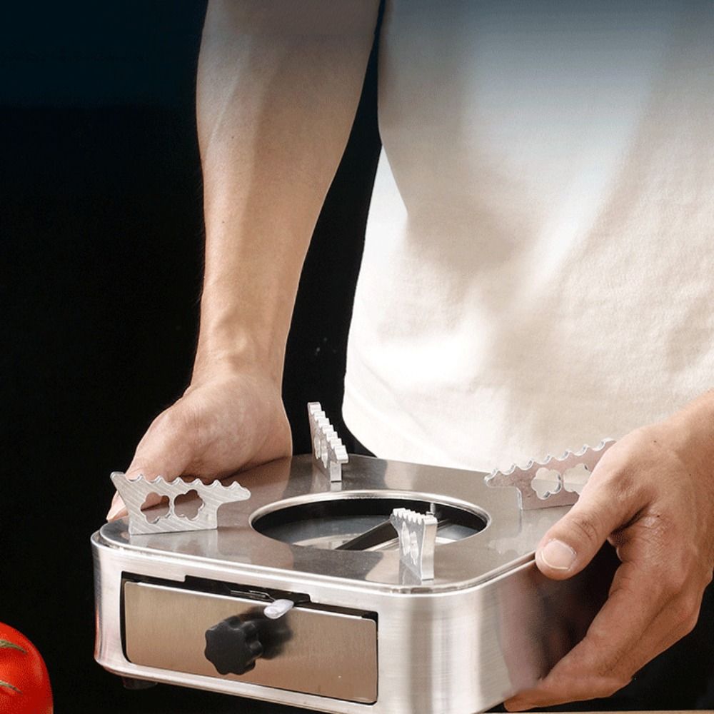Camping Cooking Burner - ポータブル正方形ステンレス鋼アルコールストーブ引き出し式シルバーバーナーストーブ超軽量キャンプ炉ホットポット