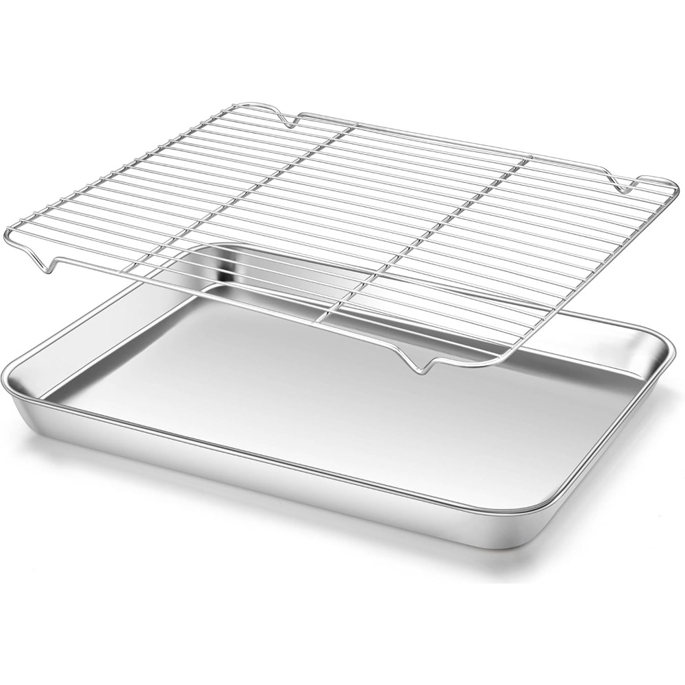 Camping Cooking Dishes - 多機能ベーキングパン ワイヤーラック付き ステンレス鋼 BBQ 散水トレイ キャンプ