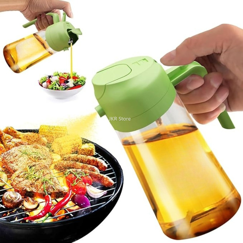 Camping Cooking Kitchen - 2 in 1 オリーブオイルスプレーディスペンサーボトル 大容量スプレー注油ボトル キッチン調理、バーベキュー、揚げ物、キャンプ用