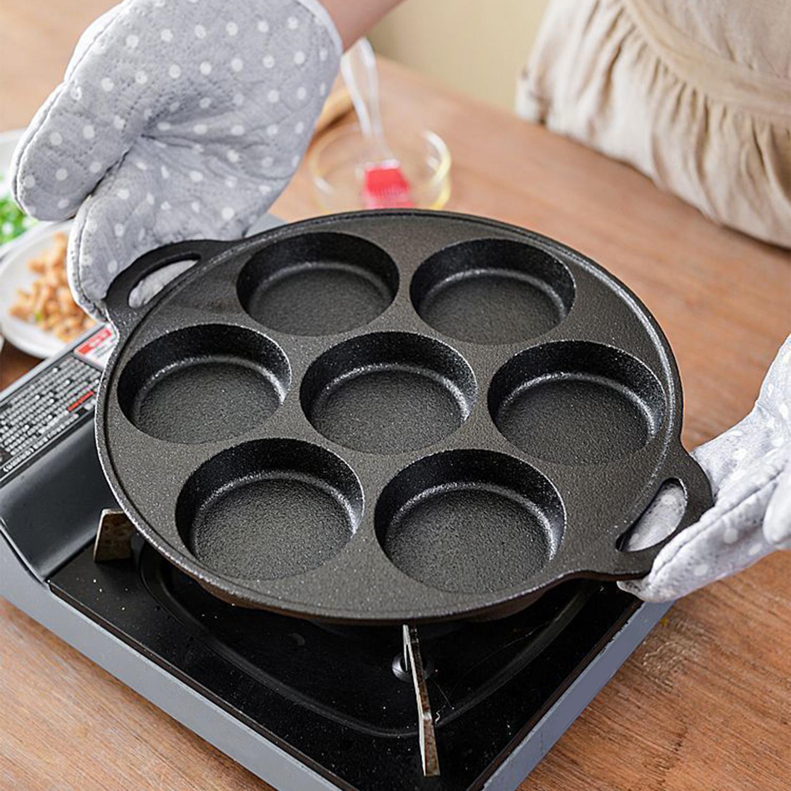 Camping Cooking Cast Iron - 焦げ付き防止の鋳鉄製フラットパン、卵焼き、クレープ、ステーキ、ピザなど、バーベキュー、朝食、キャンプなどの調理に最適なフライパン