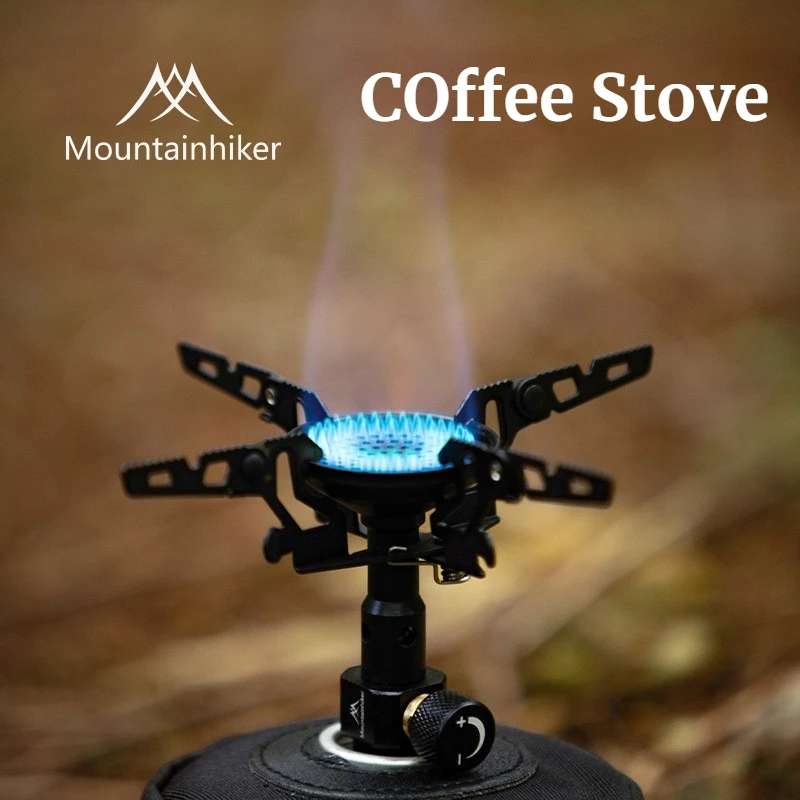 Camping Cooking Burner - MOUNTAINHIKER アウトドア 3300W ハイパワーガスストーブ キャンプ用 ブラック