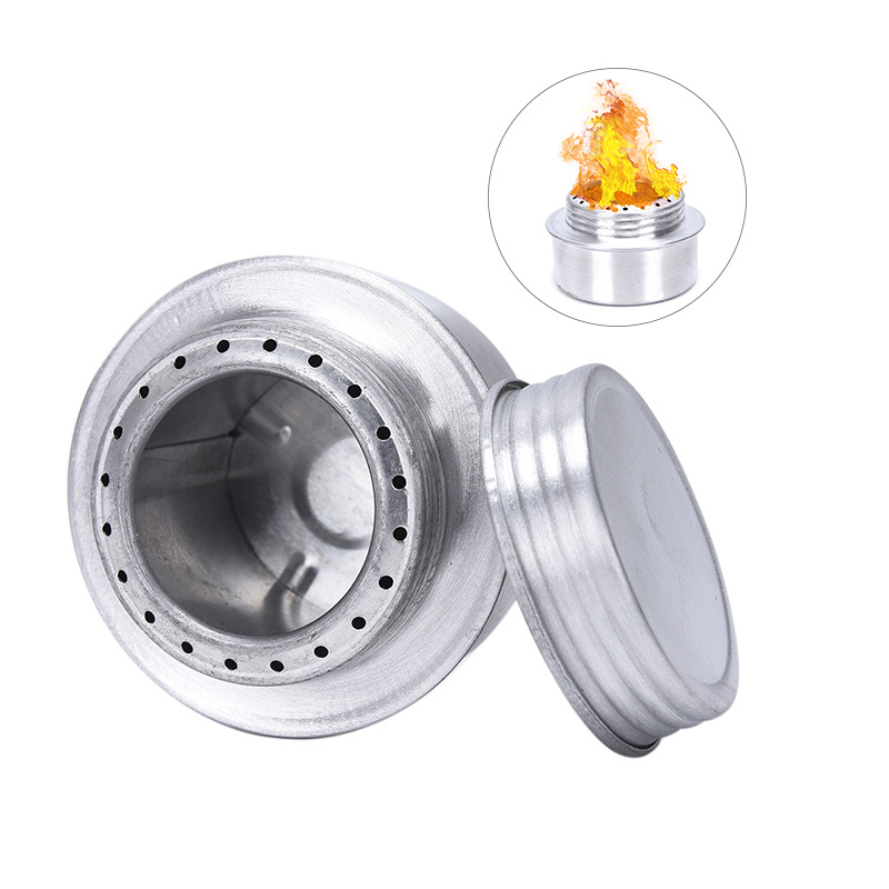 Camping Cooking Burner - 超軽量シルバーアルコールストーブ 密閉蓋設計 キャンプ用暖房効率的なバーナー コンパクトアウトドアクッキング ポータブルギア