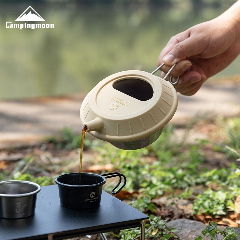 Camping Cooking Dishes - CAMPINGMOON キャンプコーヒー用食品グレードシリコン鍋蓋、サラダボウル用手醸造鍋蓋、ユニバーサル鍋蓋