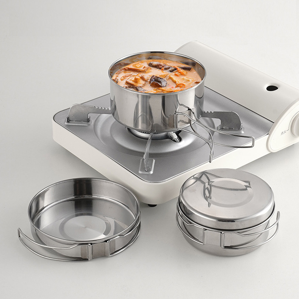 ステンレス製キャンプ用調理器具セット1セット、ポータブル軽量 - Camping Cooking Frying Pan のレビューと価格