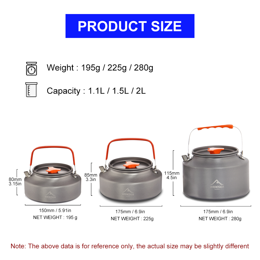 Widesea 1.1L 2L1.5L キャンプウォーターケ - Camping Cooking Pot Set のレビューと価格