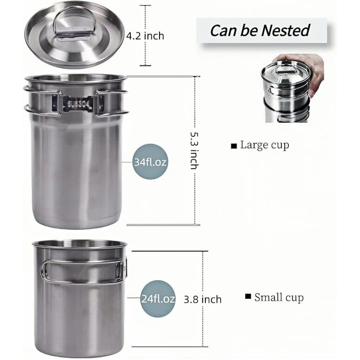折りたたみ式キャンプカップマグカップキャンプポット調理器具3 - Camping Cooking Kitchen のレビューと価格