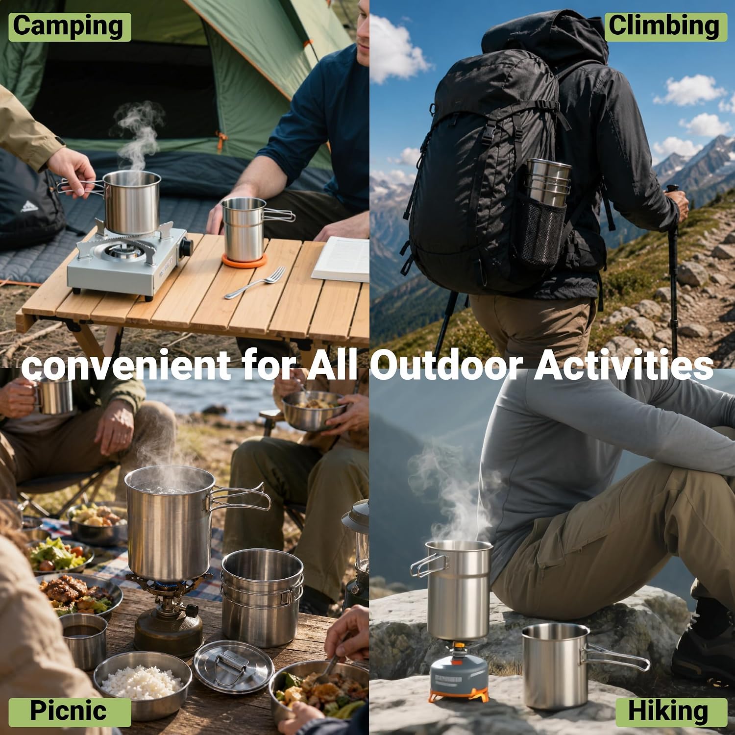 折りたたみ式キャンプカップマグカップキャンプポット調理器具3 - Camping Cooking Kitchen のレビューと価格