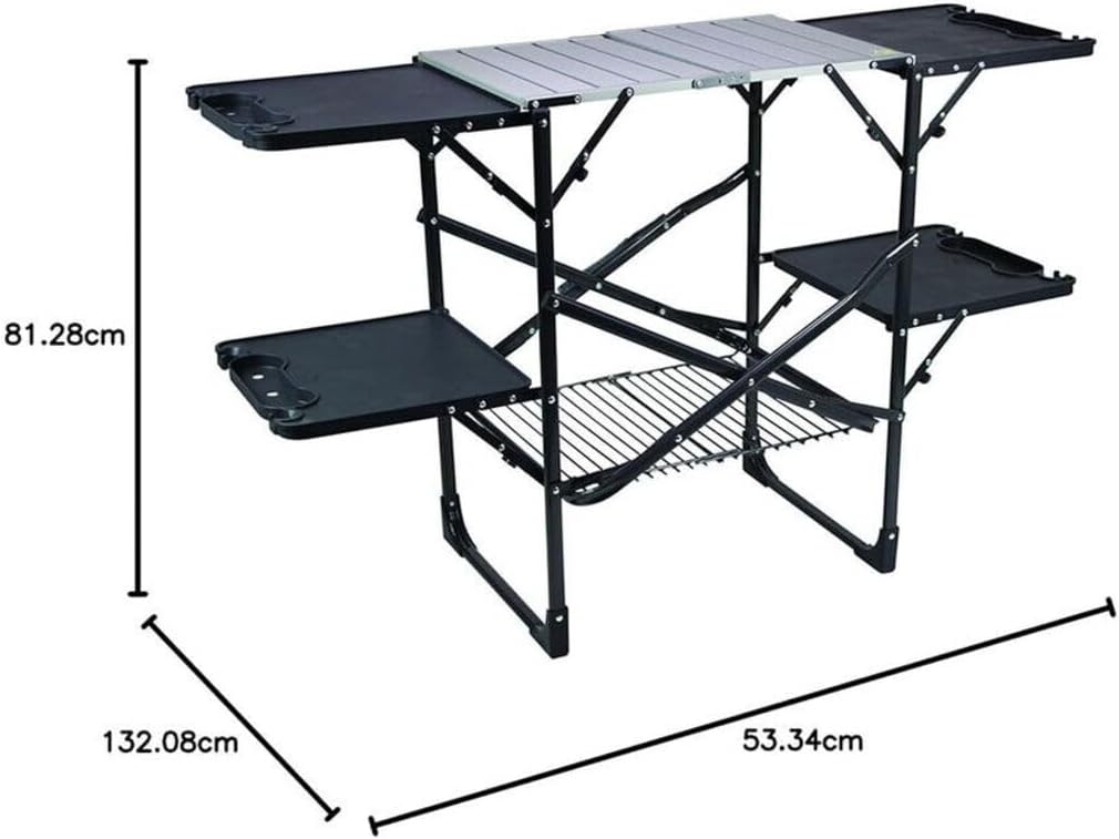 スリム折りたたみ式ポータブルキャンプキッチンテーブル、耐熱ト - Camping Cooking Kitchen のレビューと価格