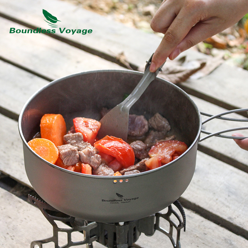 Boundless Voyage チタン蒸し器ストックポット - Camping Cooking Frying Pan のレビューと価格