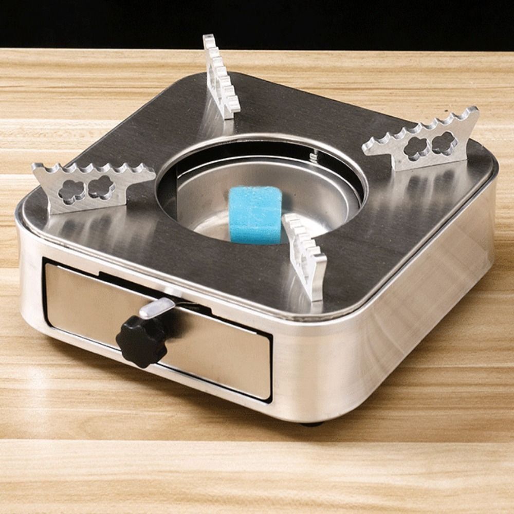ポータブル正方形ステンレス鋼アルコールストーブ引き出し式シル - Camping Cooking Burner のレビューと価格
