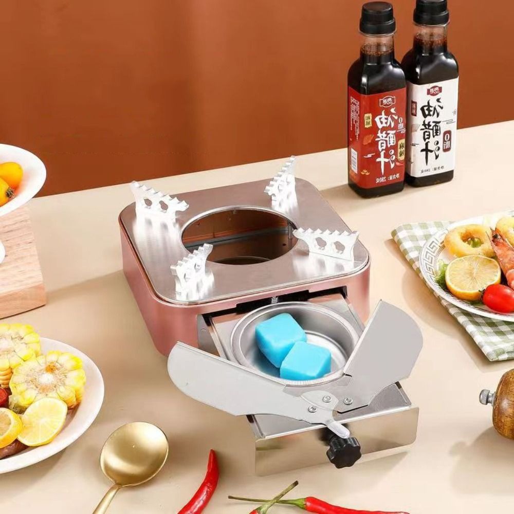 ポータブル正方形ステンレス鋼アルコールストーブ引き出し式シル - Camping Cooking Burner のレビューと価格