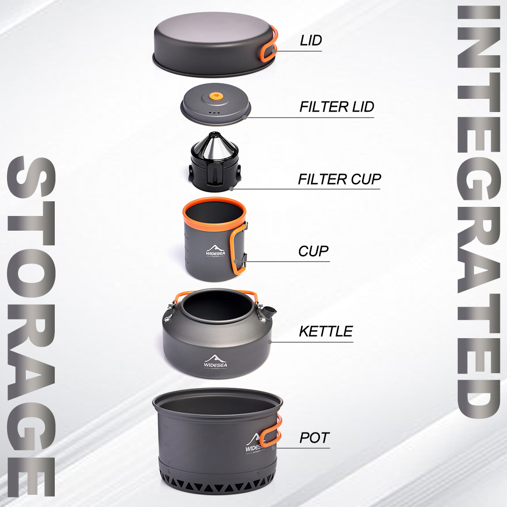 キャンプ食器アウトドア調理器具セットポット観光ケトルコーヒー - Camping Cooking Pot Set のレビューと価格