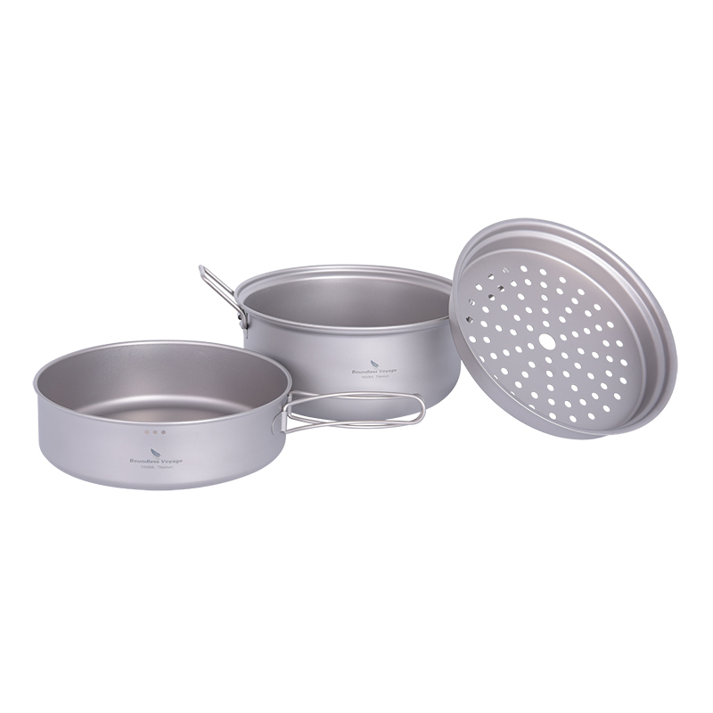 バウンドレスボヤージュ チタン製蒸し器 アウトドアキャンプ調 - Camping Cooking Frying Pan のレビューと価格