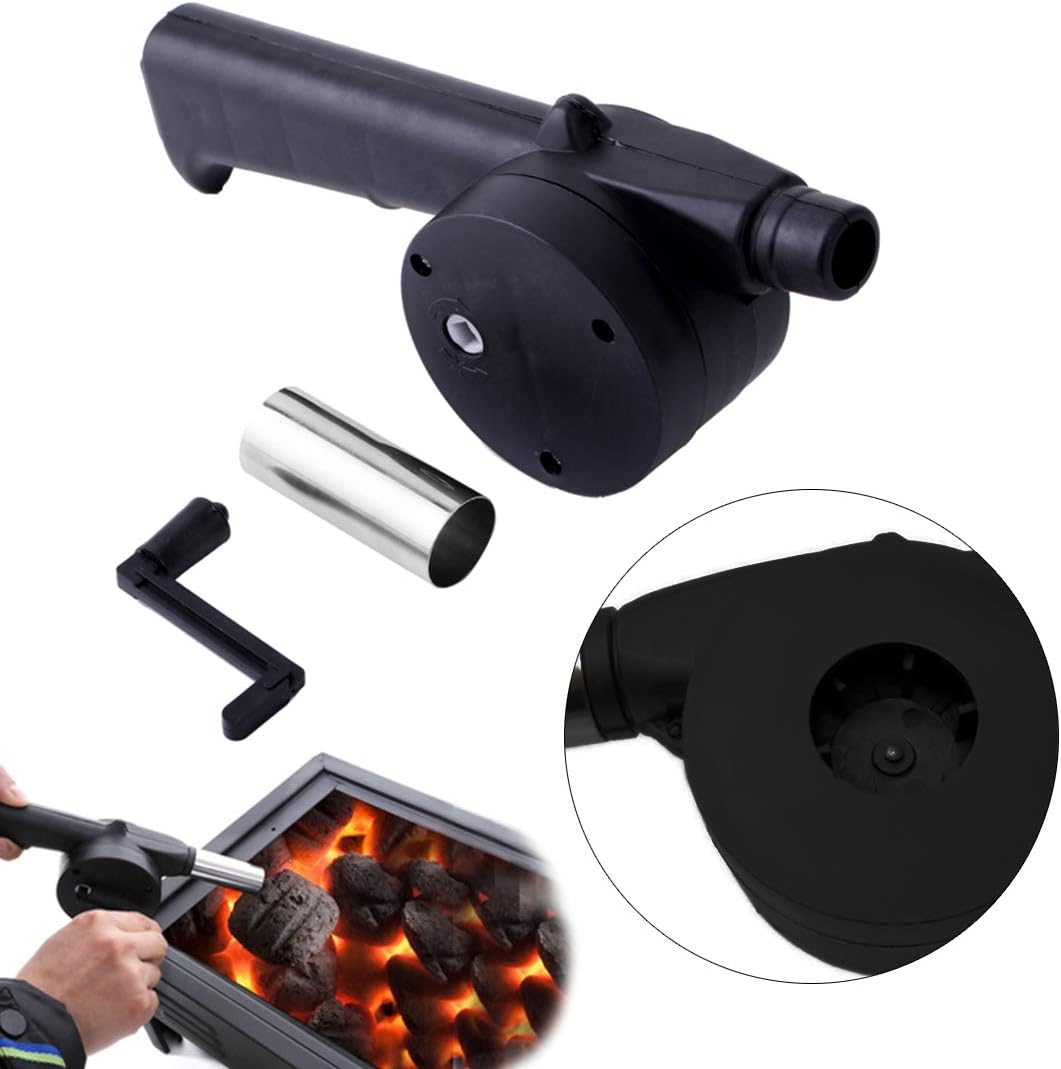 BBQファン送風機、速燃スターター、ポータブル手動クランク、 - Camping Cooking Kitchen のレビューと価格