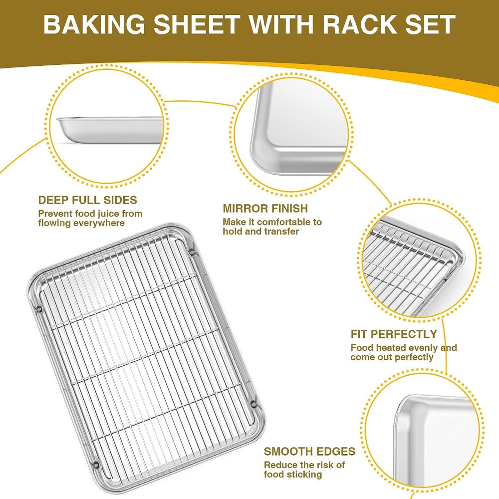 多機能ベーキングパン ワイヤーラック付き ステンレス鋼 BB - Camping Cooking Dishes のレビューと価格