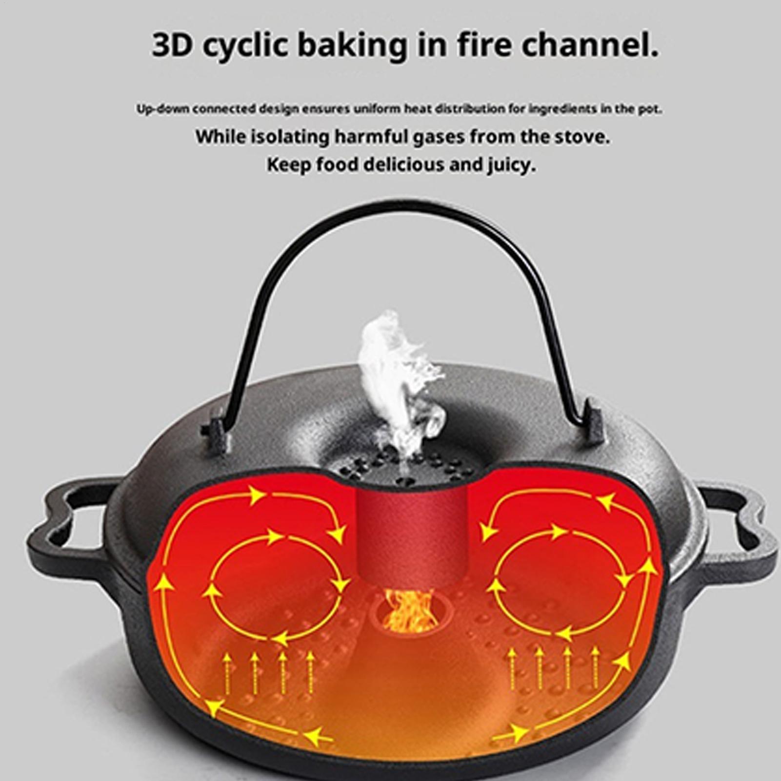 焦げ付き防止の調理器具、取っ手付き鋳鉄製キャンプダッチオーブ - Camping Cooking Cast Iron のレビューと価格