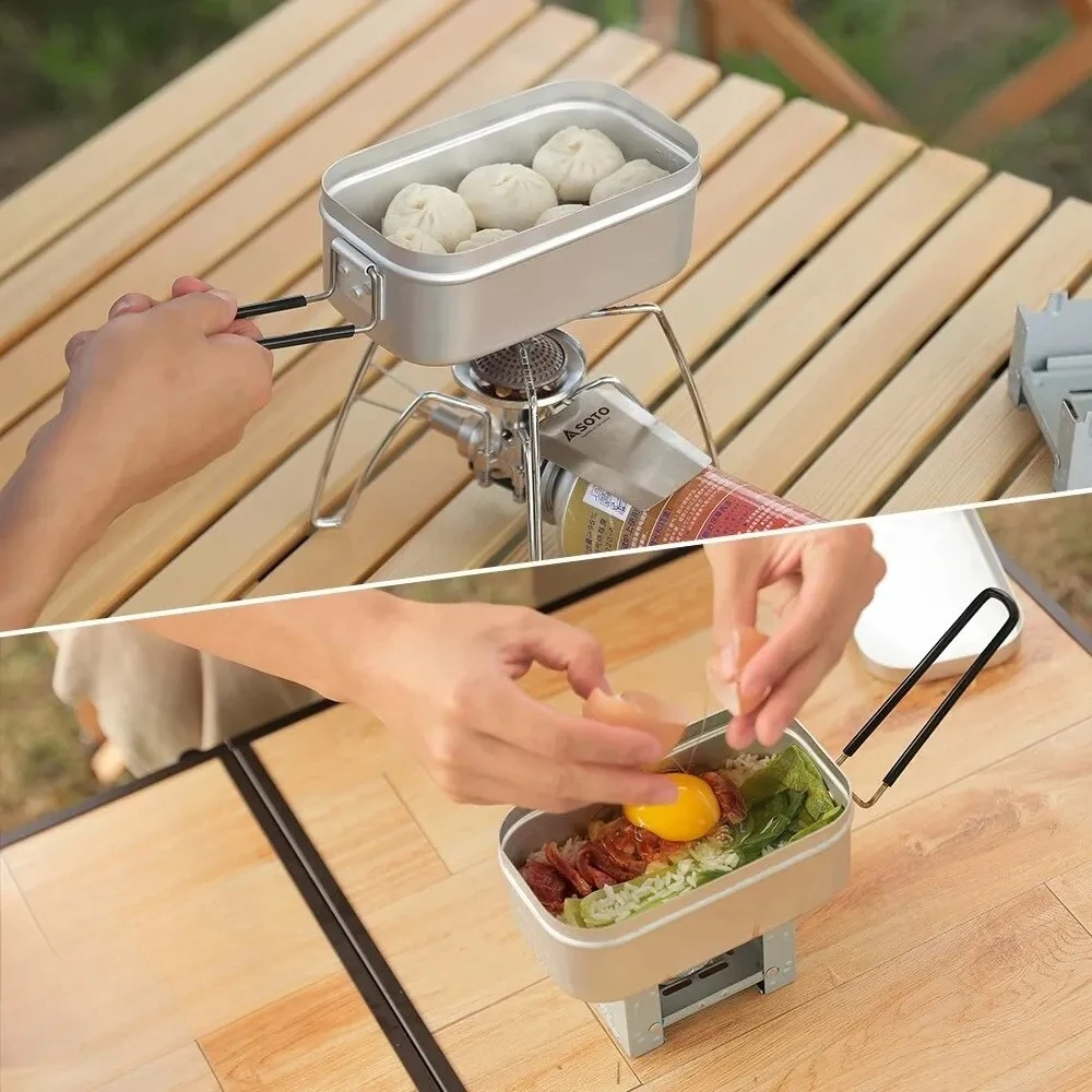 800/1400 ミリリットルアルミ弁当箱旅行キャンプ食器メ - Camping Cooking Dishes のレビューと価格