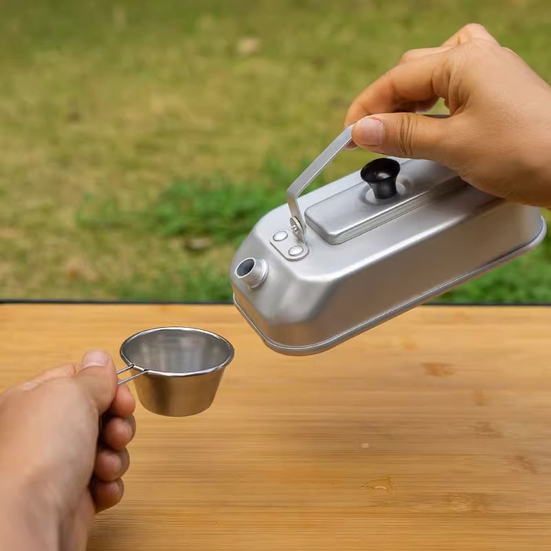 超軽量ポータブルピクニックケトル、キャンプティーポット、コー - Camping Cooking Pot Set のレビューと価格