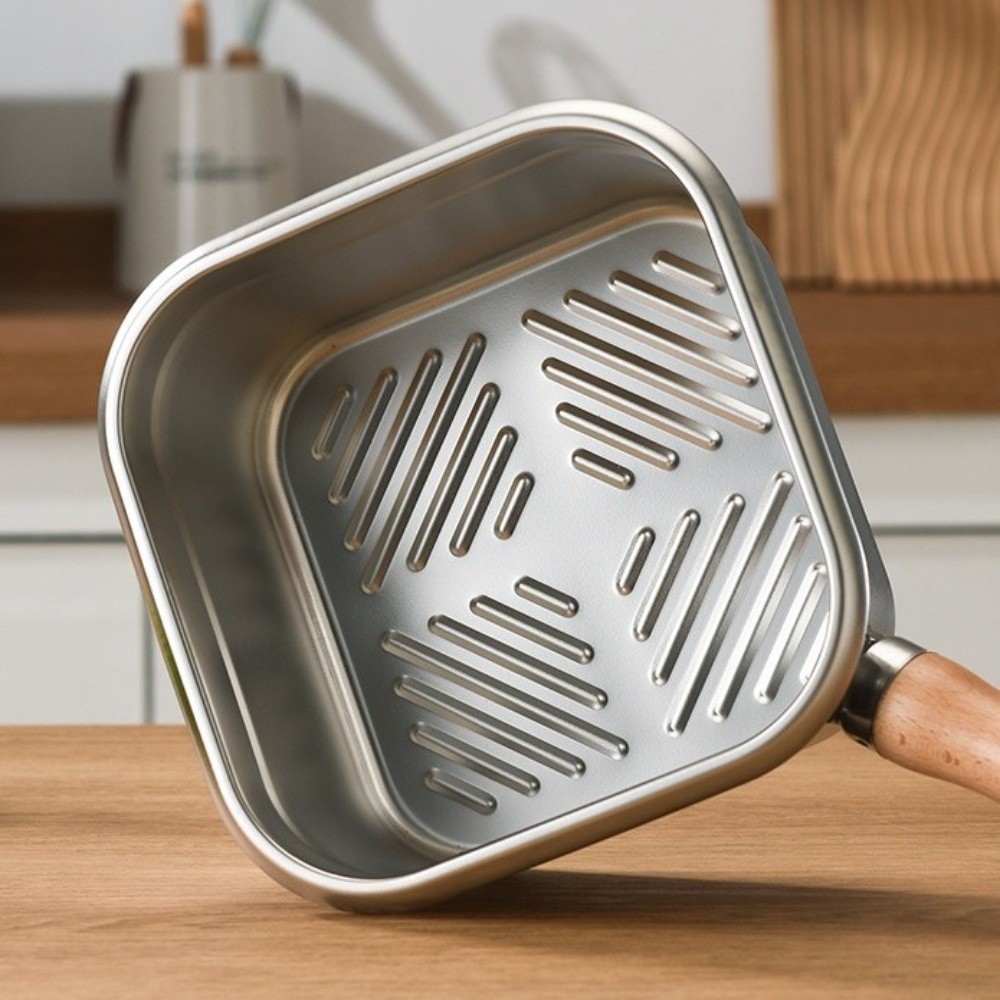 ポータブルステンレス鋼フライパン正方形ノンスティック調理鍋バ - Camping Cooking Frying Pan のレビューと価格