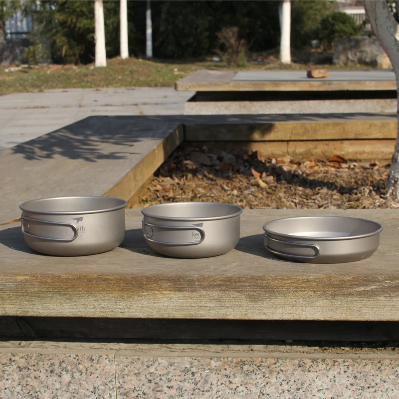 キース 3 個チタン調理器具パンボウルセット折りたたみハンド - Camping Cooking Kitchen のレビューと価格
