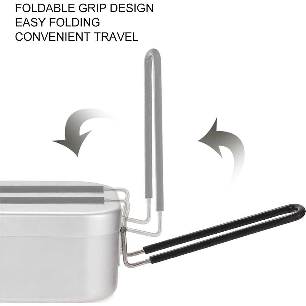 800 ミリリットルアルミ弁当箱屋外キャンプ調理器具食器折り - Camping Hiking Cooking のレビューと価格