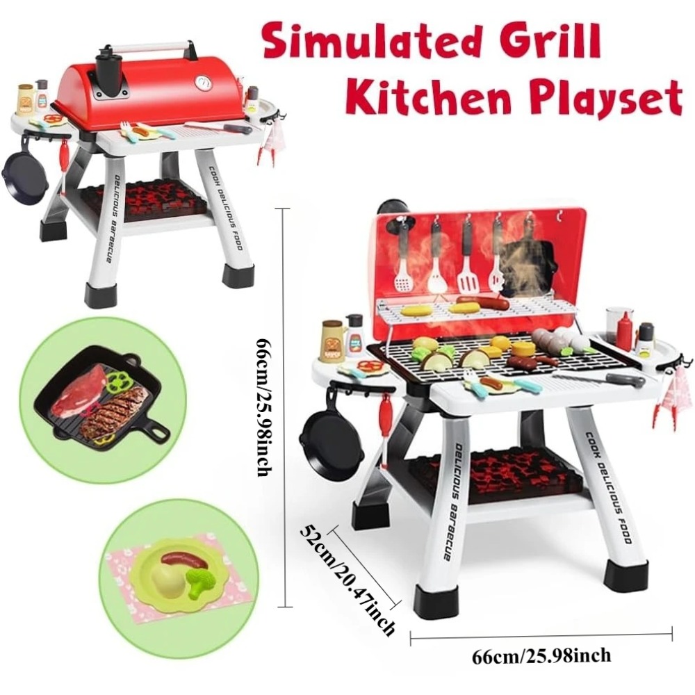 バーベキューグリルおもちゃセット子供用バーベキューごっこ遊び - Camping Cooking Gifts のレビューと価格