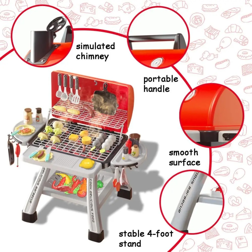 バーベキューグリルおもちゃセット子供用バーベキューごっこ遊び - Camping Cooking Gifts のレビューと価格