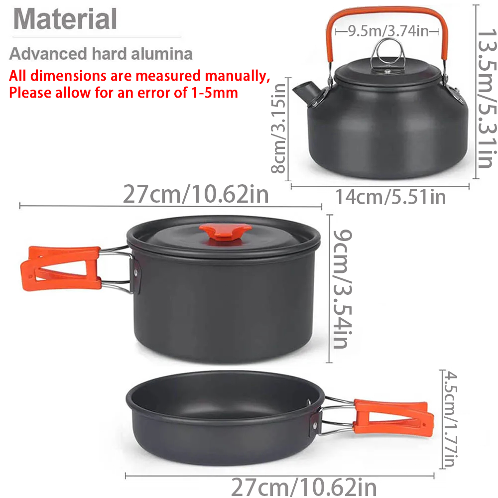 1 ピース/1 セットキャンプ調理器具キット屋外調理セットア - Camping Cooking Pot Set のレビューと価格