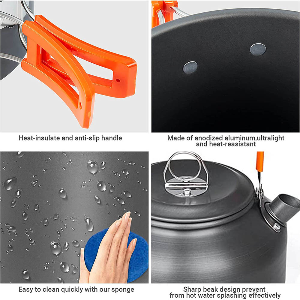 1 ピース/1 セットキャンプ調理器具キット屋外調理セットア - Camping Cooking Pot Set のレビューと価格