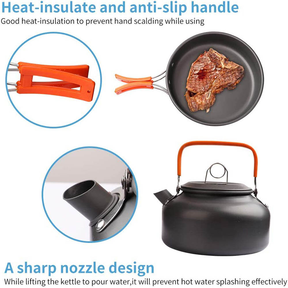 1 ピース/1 セットキャンプ調理器具キット屋外調理セットア - Camping Cooking Pot Set のレビューと価格