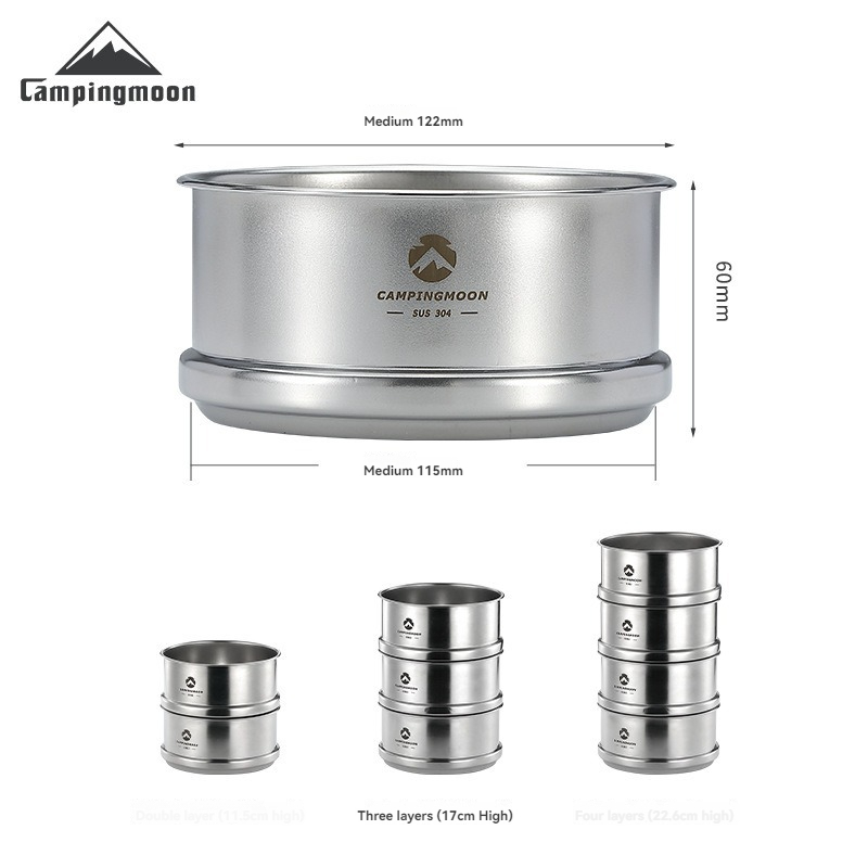 Campingmoon-アウトドアキャンプ用蒸し器、ステンレ - Camping Cooking Dishes のレビューと価格