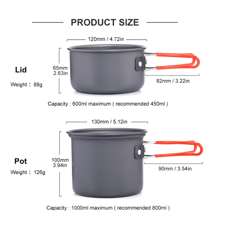 Widesea 超軽量キャンプ調理器具アウトドア食器ポットセ - Camping Cooking Dishes のレビューと価格