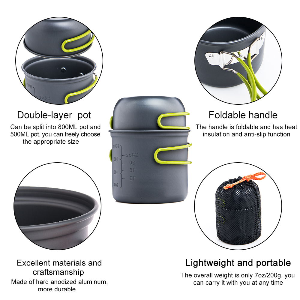 Widesea 超軽量キャンプ調理器具アウトドア食器ポットセ - Camping Cooking Dishes のレビューと価格