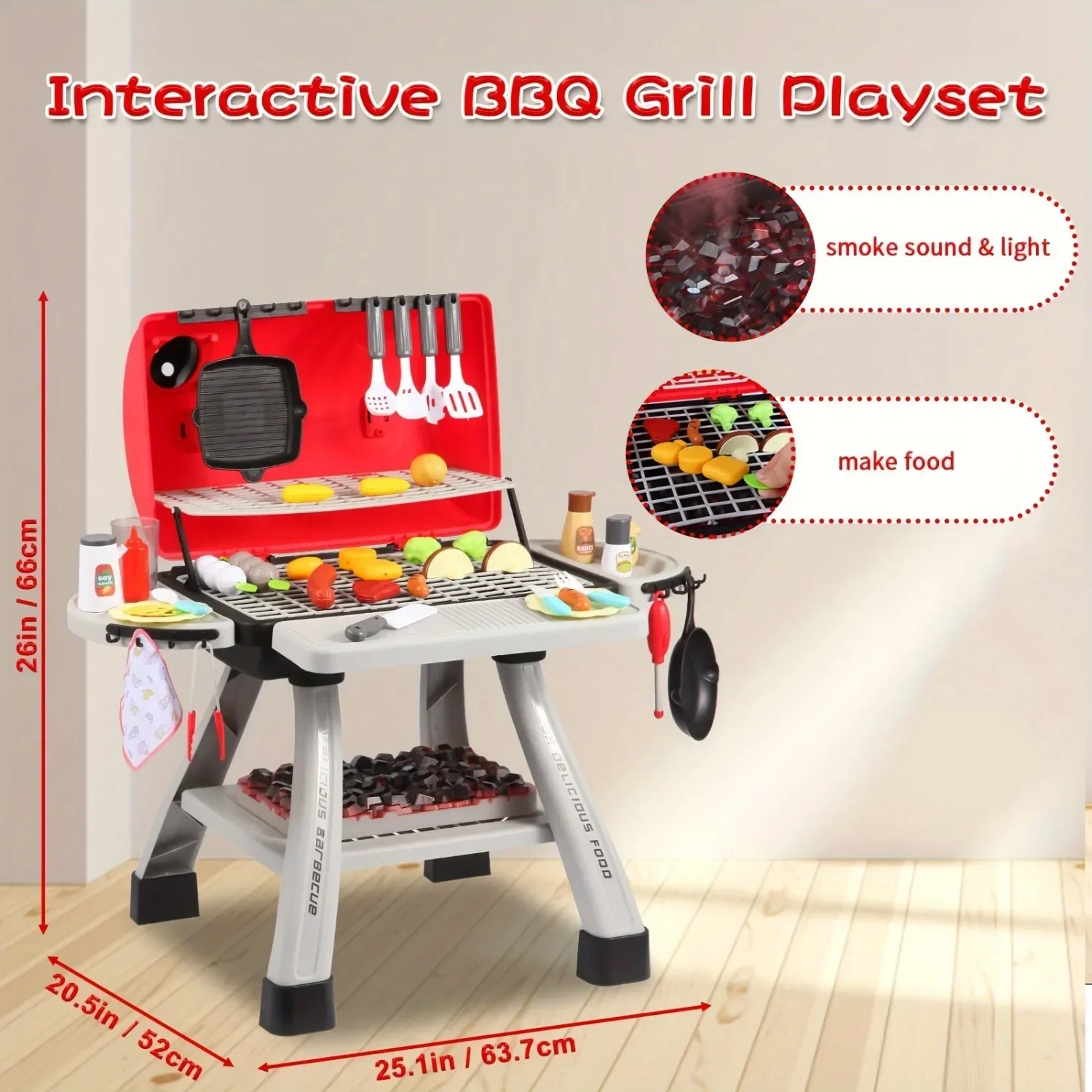 バーベキューグリルおもちゃセット子供用バーベキューごっこ遊び - Camping Cooking Gifts のレビューと価格