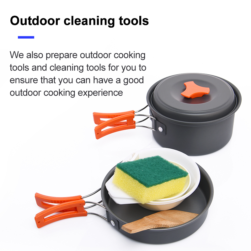 幅の屋外キャンプ調理器具セット、食器、調理カトラリー、調理器 - Camping Cooking Pot Set のレビューと価格