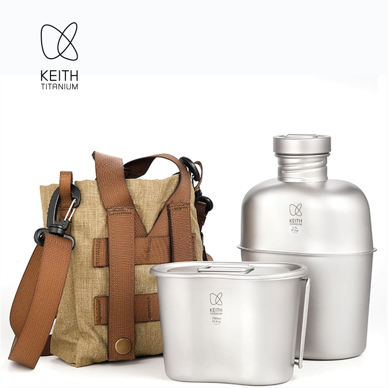 KEITH 純チタン製キャンティーン メスキット、超軽量ウォ - Camping Cooking Pot Set のレビューと価格