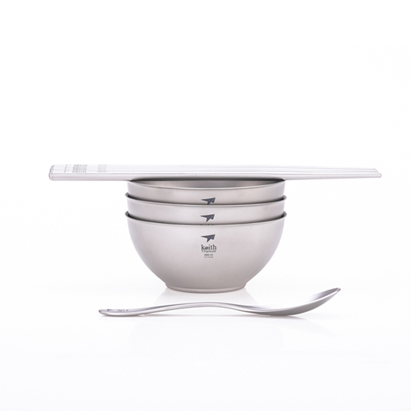 キースクッキングセット、チタンボウル箸スプーンホームキット、 - Camping Cooking Gifts のレビューと価格