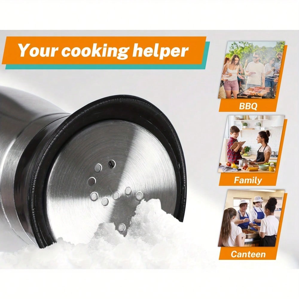 ステンレス鋼の蓋付きの塩とコショウのシェーカー、ガラス底、調 - Camping Cooking Gifts のレビューと価格