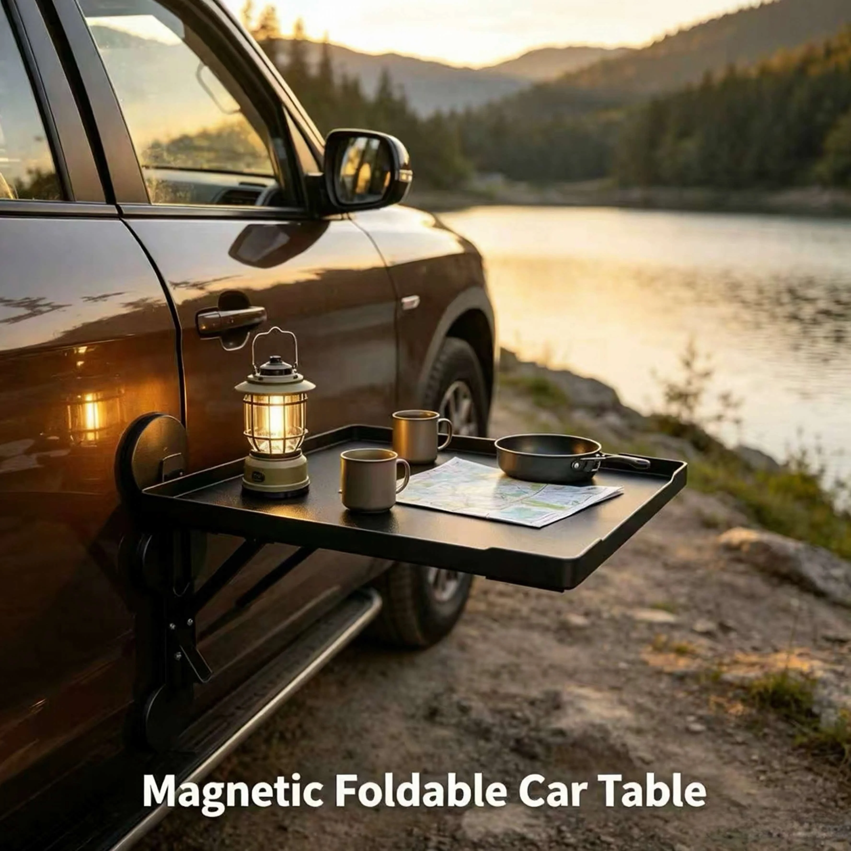 ポータブルカーサイドドアハンギングトレイ折りたたみ式オートテ - Camping Cooking Kitchen のレビューと価格
