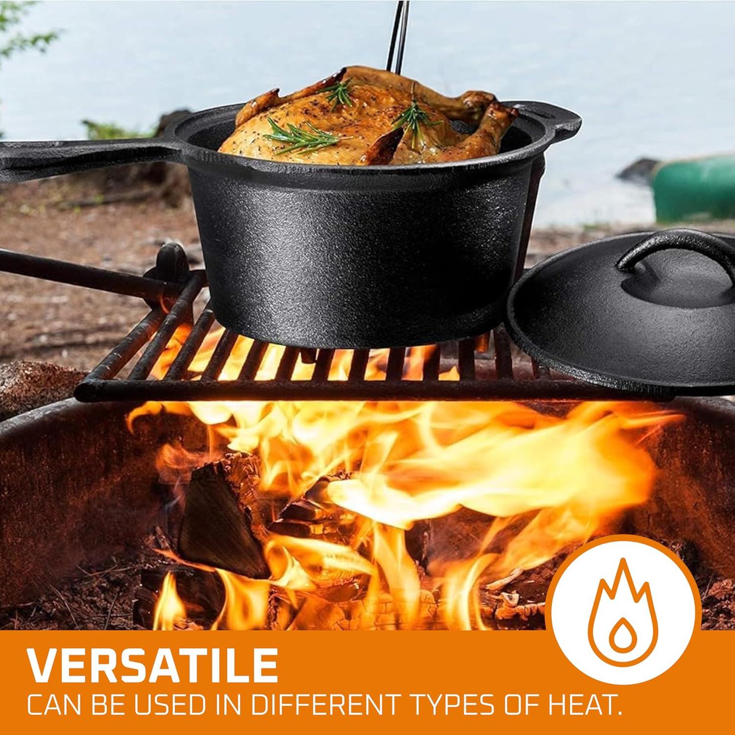 キャンプ用調理器具7点セット。 プレシーズン加工済みの鋳鉄製 - Camping Cooking Cast Iron のレビューと価格
