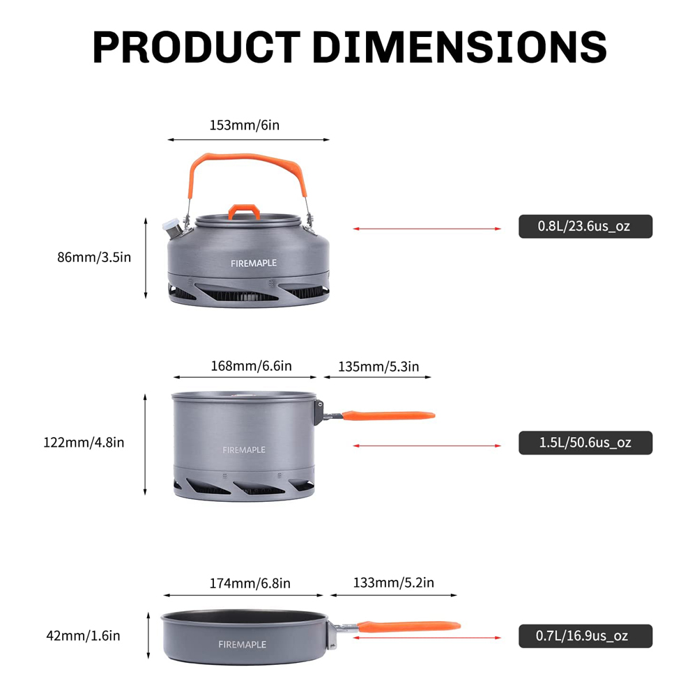 Fire Maple器具ハイキング調理セット熱交換器ポットパ - Camping Cooking Dishes のレビューと価格