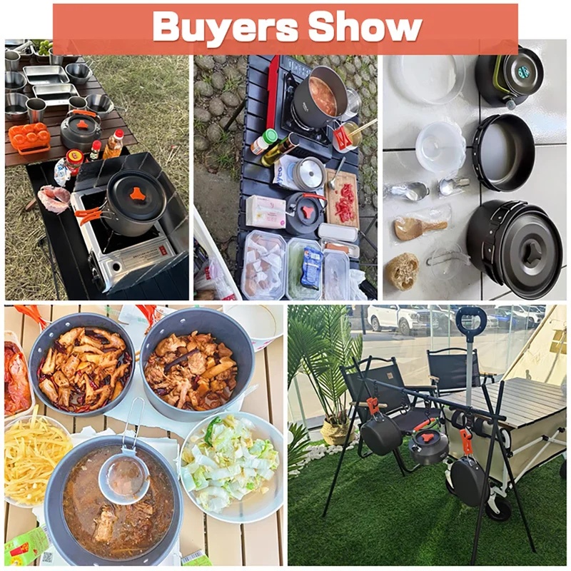 キャンプクッキングセット キャンプ調理器具 旅行用食器 アウ - Camping Cooking Pot Set のレビューと価格
