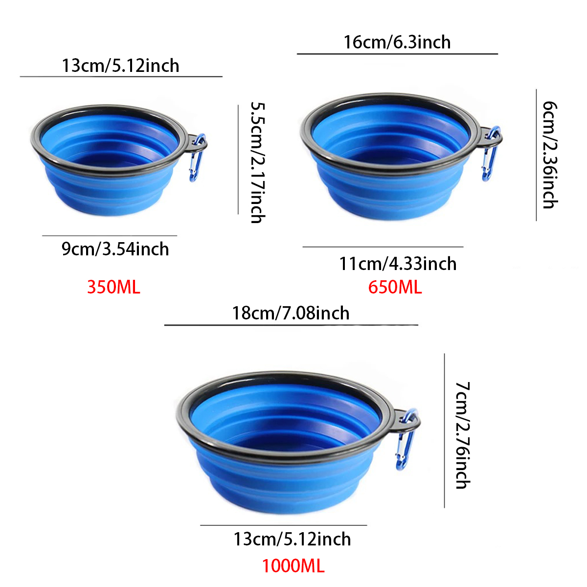 折りたたみ式ペット用シリコン製フードボウル、アウトドアキャン - Camping Cooking Dishes のレビューと価格