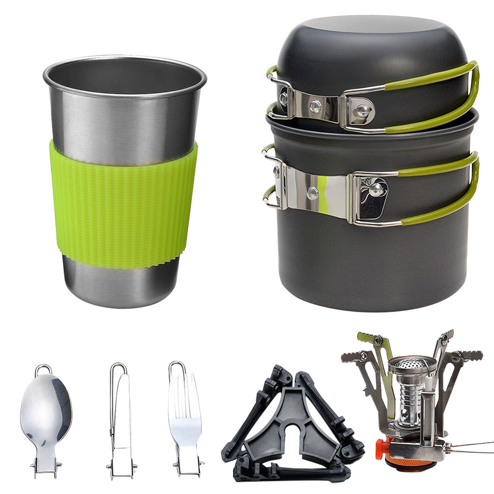 アウトドアキャンプ調理器具セット軽量ポータブルポットキットハ - Camping Hiking Cooking のレビューと価格
