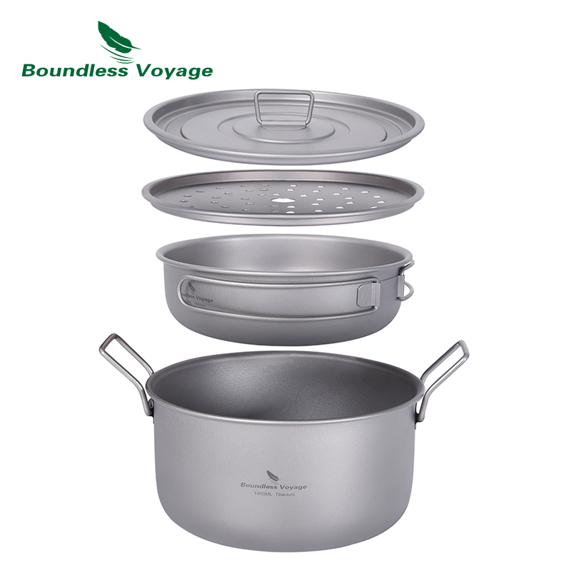 無限の航海-多機能調理鍋、チタン蒸し器、スープ鍋、蓋付きフラ - Camping Cooking Frying Pan のレビューと価格